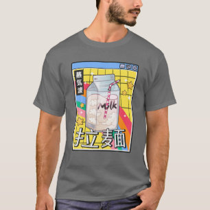 Camiseta Cartón de la leche Arcoiris 80 estilo Japón Otaku 