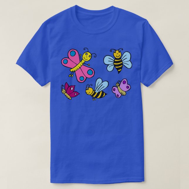 Camiseta Cartón de las abejas mariposas (Diseño del anverso)