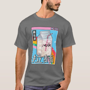 Camiseta Cartón de leche Arcoiris Japón estilo 80 Otaku Vap