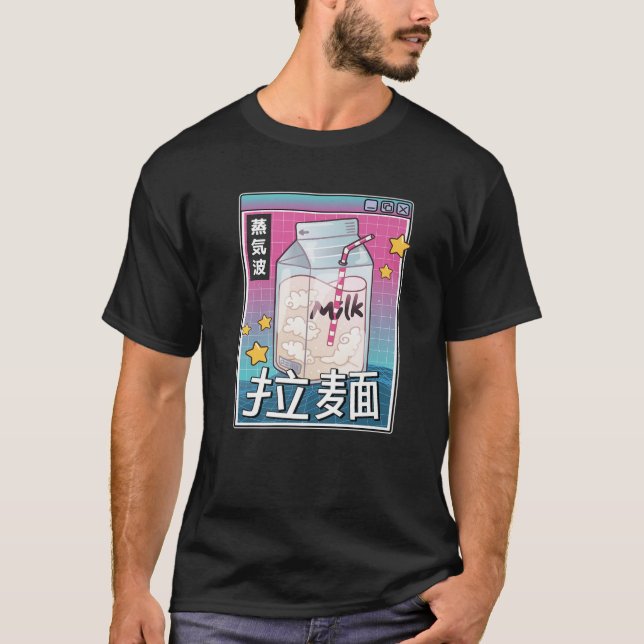 Camiseta Cartón de leche Digital Japón Estilo 80 Otaku Anim (Anverso)