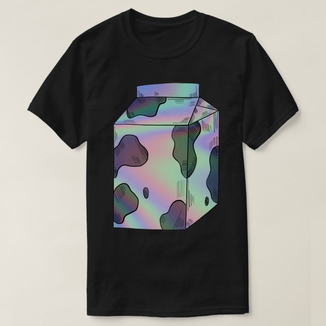 Camiseta cartón holográfico de leche (Diseño del anverso)