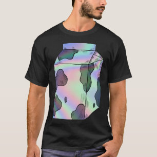 Camiseta cartón holográfico de leche