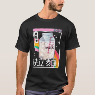 Camiseta Cartón Leche Arcoiris Japón estilo 80 Otaku Anime 