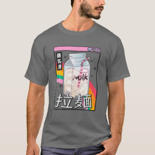 Camiseta Cartón Leche Arcoiris Japón estilo 80 Otaku Anime