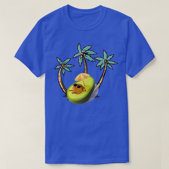 Camiseta cartoo avocado en la playa con gafas de sol (Diseño del anverso)