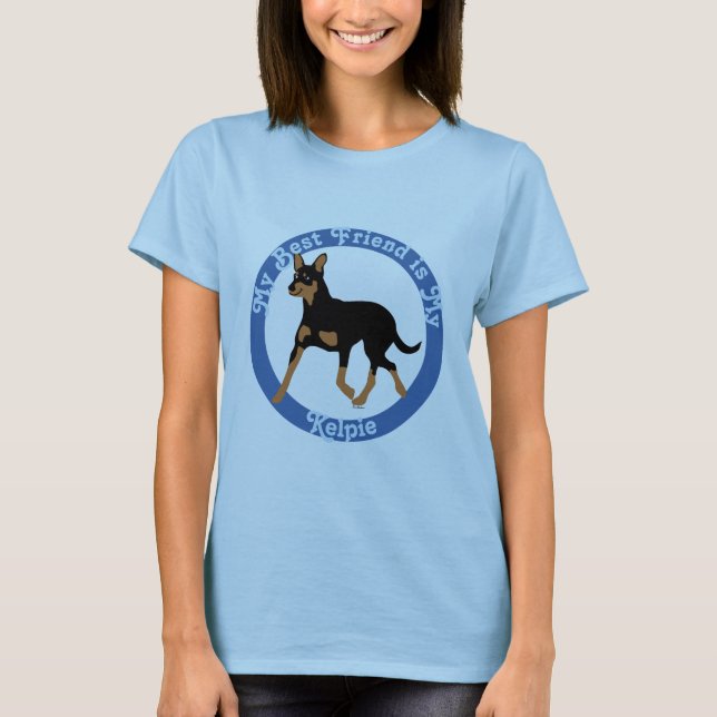 Camiseta Cartoon Australian Kelpie Trotting 2 (Anverso)