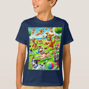 Camiseta Cartoon Dog Park