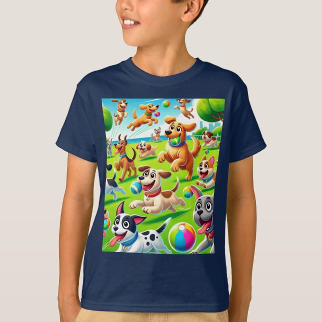 Camiseta Cartoon Dog Park (Anverso)