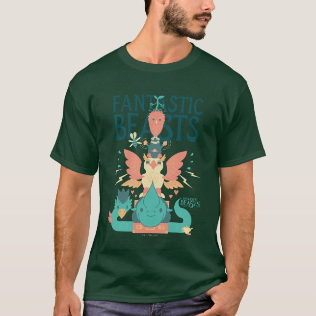 Camiseta Cartoon Fantastic Beasts Emerge From Suitcase (Anverso)