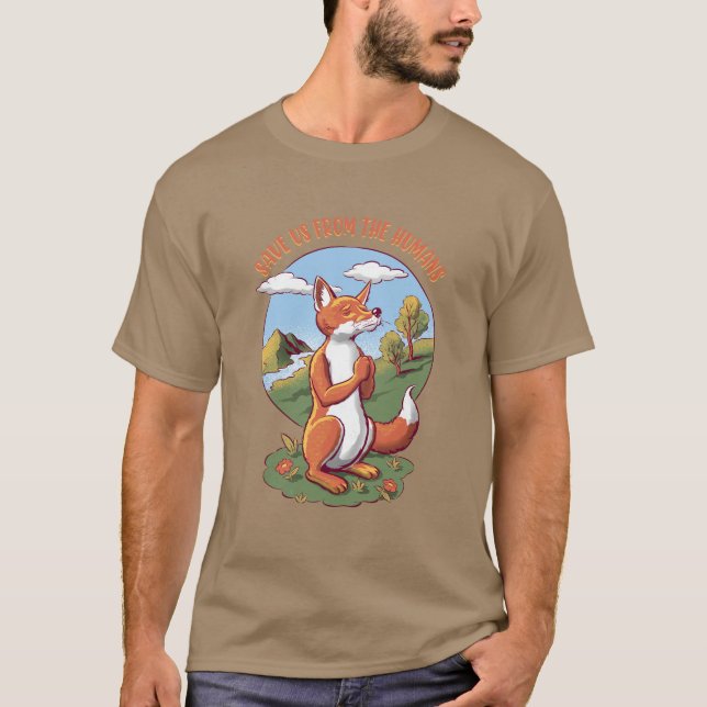 Camiseta Cartoon Fox Prayer – Save Nature Message (Anverso)