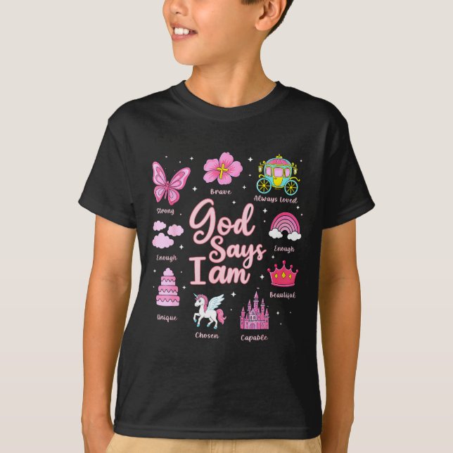 Camiseta Cartoon God Say I Am Princess Girl Kids  (Anverso)