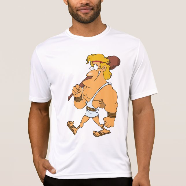 Camiseta Cartoon Hercules Greek Mythology Hero with Club (Anverso)