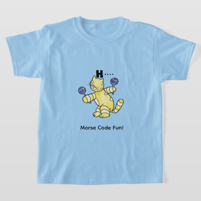 Camiseta Cartoon Morse Code for Kids!  Letter A "H" (Distribución)