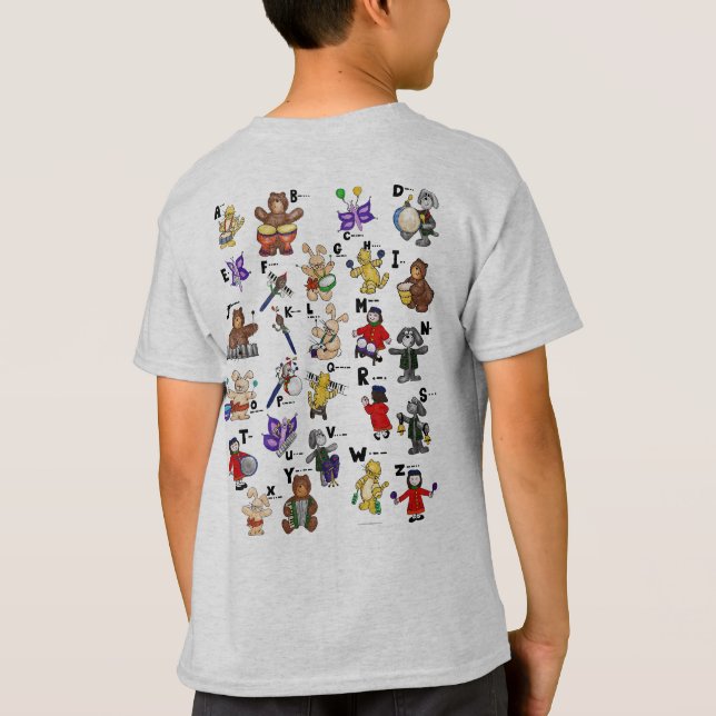 Camiseta Cartoon Morse Code for Kids!  Letter D (Reverso)