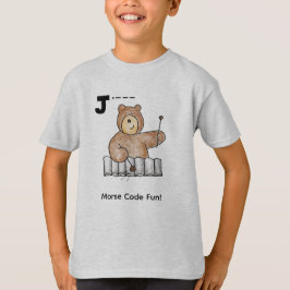 Camiseta Cartoon Morse Code for Kids!  Letter "J"