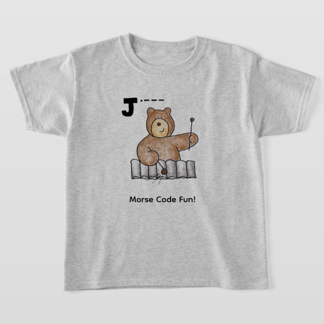 Camiseta Cartoon Morse Code for Kids!  Letter "J" (Distribución)