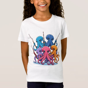 Camiseta  Cartoon Octopus Kids T-Shirt
