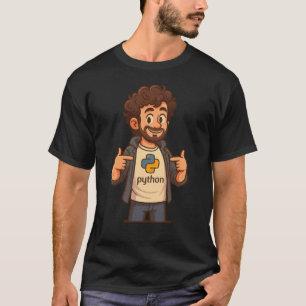 Camiseta Cartoon Python Programmer T-Shirt