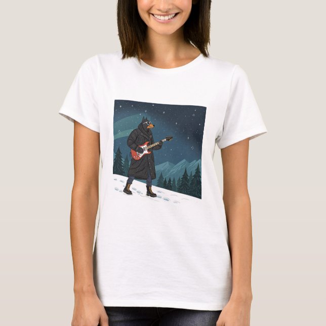 Camiseta Cartoon Rocker Dog Under the Stars (Anverso)