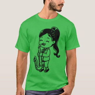 Camiseta Cartoon Saophone Girl funny