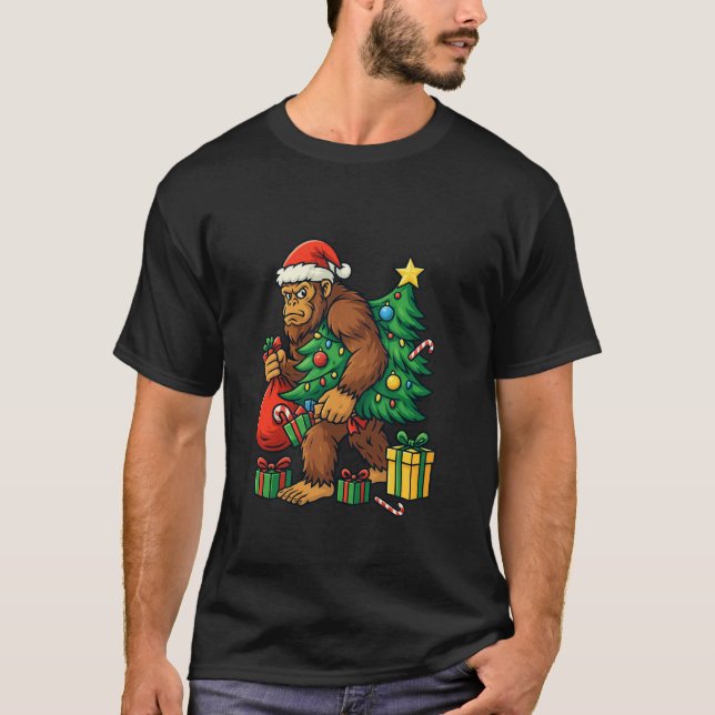 Camiseta Cartoon Sasquatch Holiday Shirt (Anverso)
