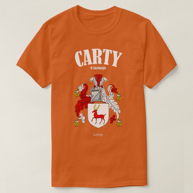 Camiseta Carty Family Coat of Arms Translation and Meaning (Diseño del anverso)
