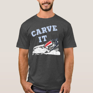 Camiseta Carve It Funny Snowmobile montando en profundidad 