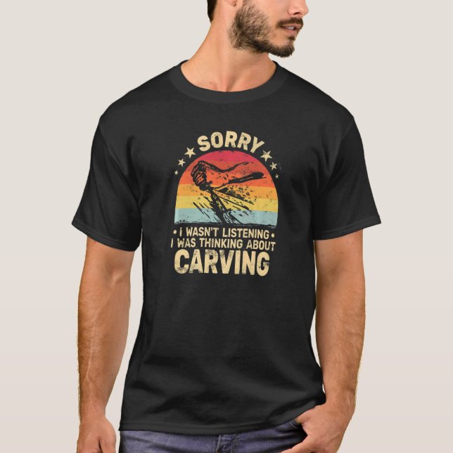 Camiseta Carving Woodworker woodworking retro  Wood Carving (Anverso)