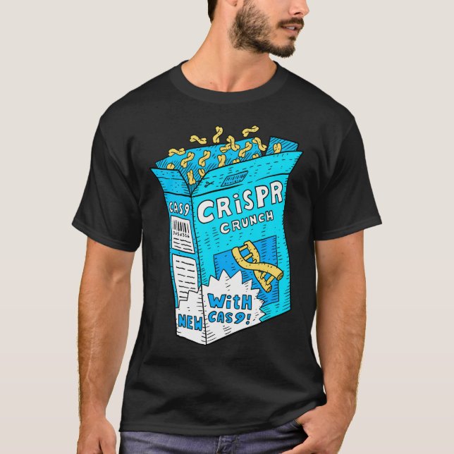 Camiseta Cas9. Edición de genes. Cereal de Ciencia. Adn. (Anverso)