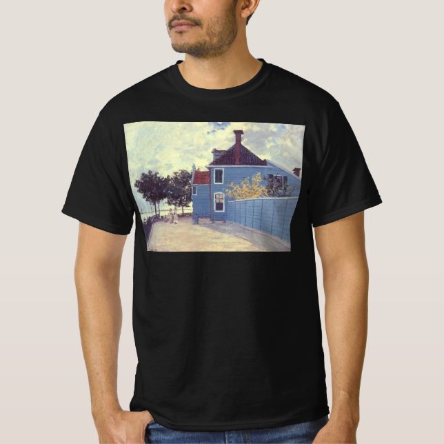 Camiseta Casa azul en Zaandam de Claude Monet (Anverso)