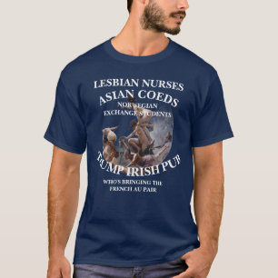 CAMISETA CASA BLANCA DE TUMP COEDES ASIÁTICOS NORUEGOS TRUM