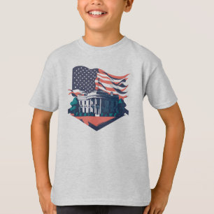 Camiseta Casa Blanca Patriótica, niños retro