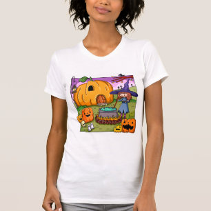 Camiseta Casa de Calabaza de Bruja de Halloween
