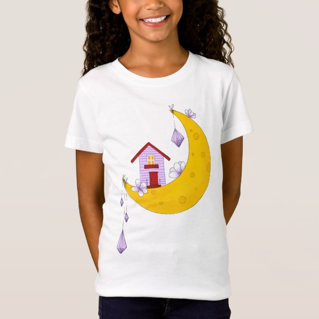 Camiseta Casa de cuento de hadas en la luna (Anverso)