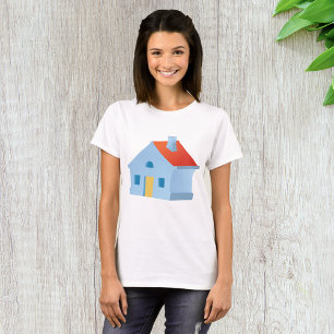 Camiseta Casa de Dibujos Animados Caprichosa Hogar Colorido