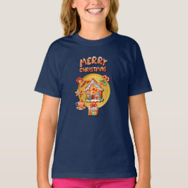 Camiseta Casa de Dulces de Jengibre de Navidad y Año Nuevo
