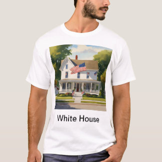 Camiseta Casa de estilo americano en un pintoresco suburbio