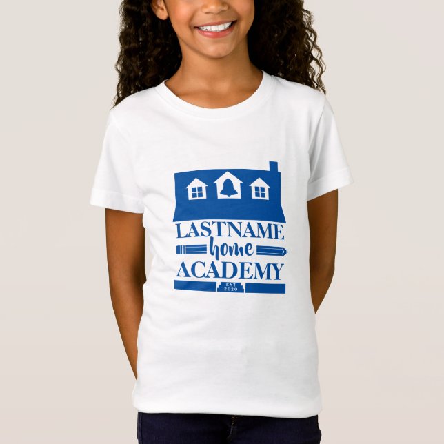 Camiseta Casa de hogar personalizada Blue Homeschool House (Anverso)