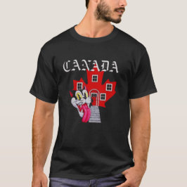 CAMISETA CASA DE HOJA DE ARCE ROJO CON GATO