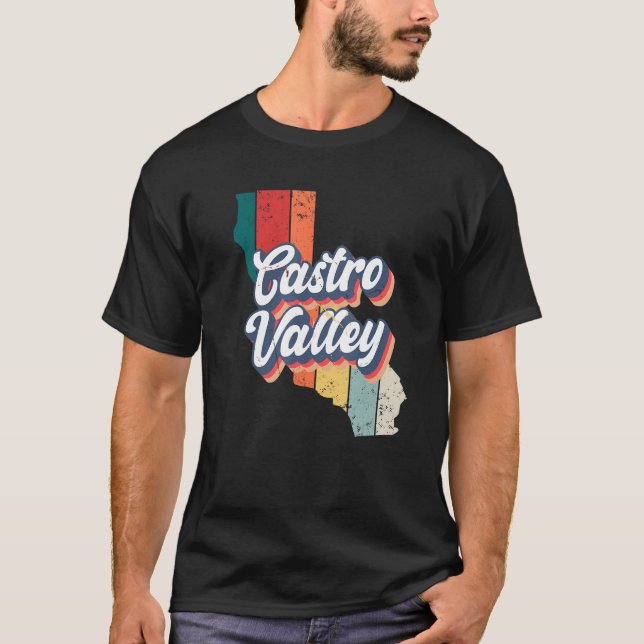 Camiseta Casa de huéspedes del Castro Valley City Retro Vin (Anverso)
