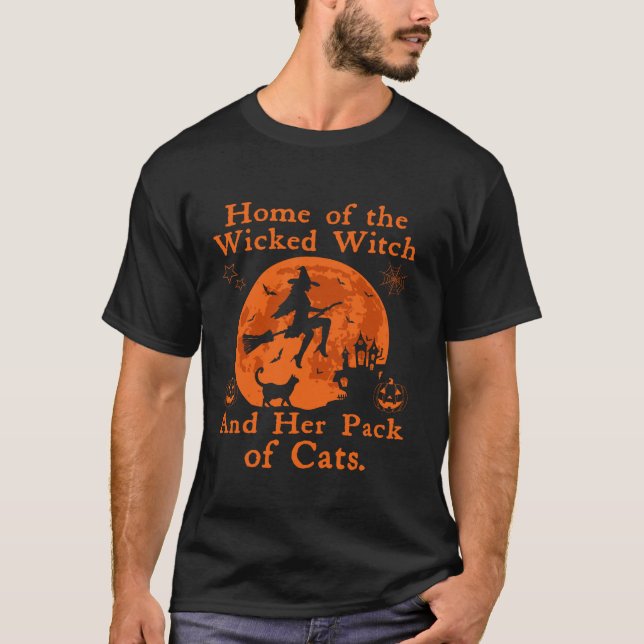 Camiseta Casa De La Bruja Malvada Y Su Paquete De Gato Grac (Anverso)