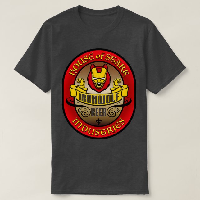 Camiseta Casa de las Industrias Stark IRONWOLF BEER (Diseño del anverso)