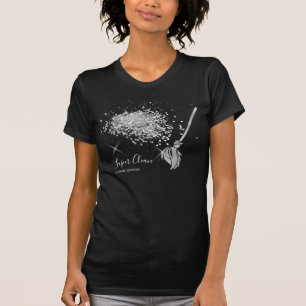 Camiseta Casa de limpieza doméstica purpurina de plata resp