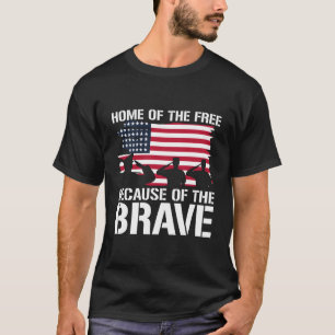 Camiseta Casa De Los Libres Por La Valiente Bandera De Ee.