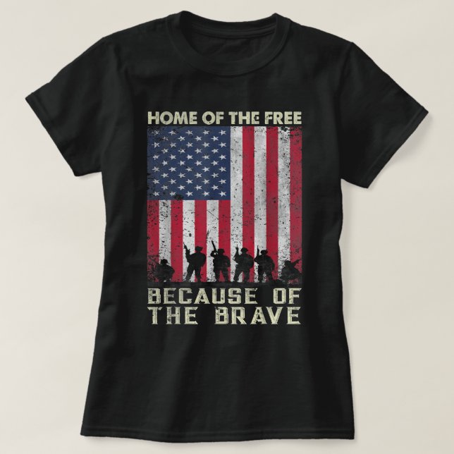 Camiseta Casa De Los Libres Por La Valiente Fla Estadounide (Diseño del anverso)