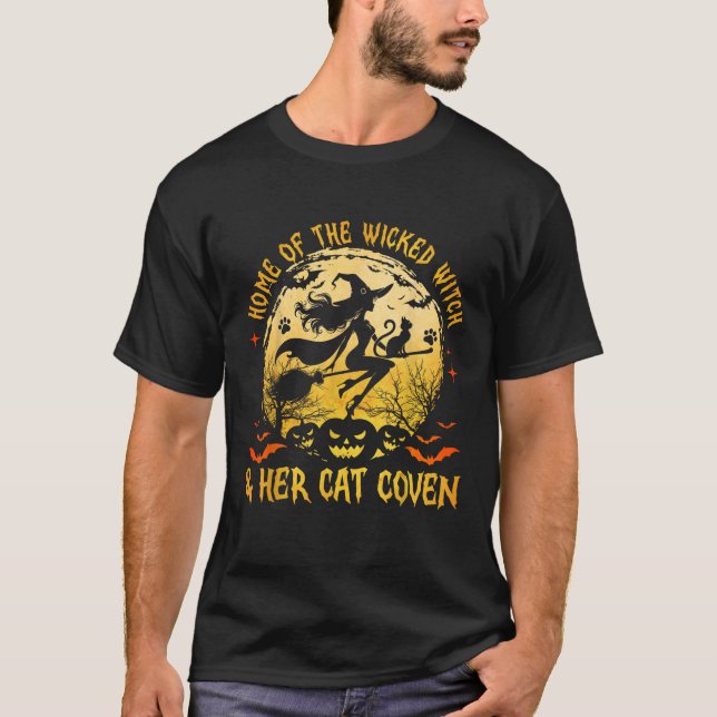 Camiseta Casa De Los Malvados Y Su Gato Gracioso Hallowe Br (Anverso)