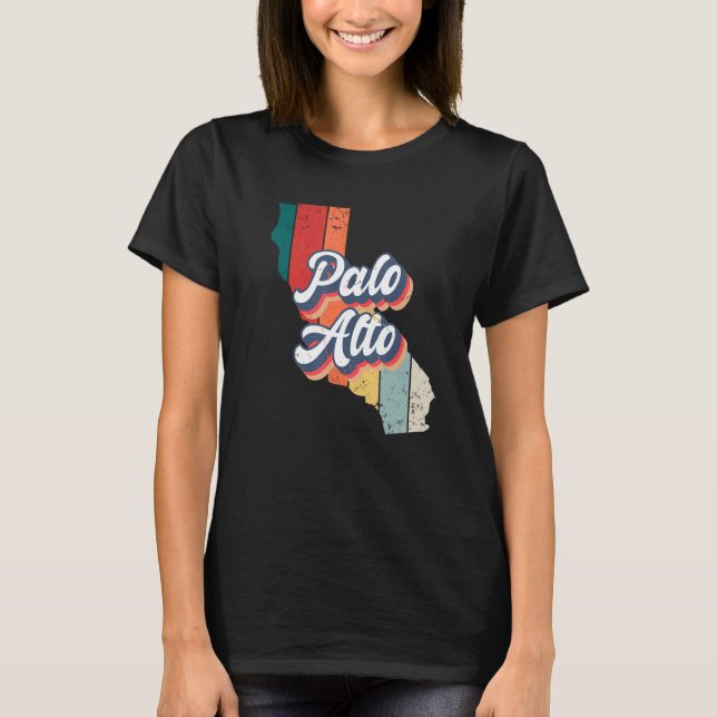 Camiseta Casa de origen retro de Palo Alto City California (Anverso)