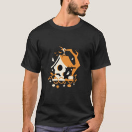 Camiseta Casa de pájaros embrujada Fantasma Halloween