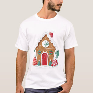 Camiseta Casa de pan de jengibre caprichoso en Navidades Wo