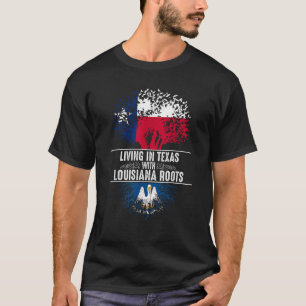 Camiseta Casa de Texas Louisiana Roots State Tree Flag Shir